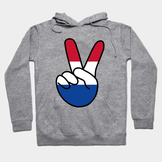 Netherlands Flag V Sign Hoodie by DiegoCarvalho